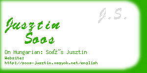 jusztin soos business card